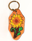 American Darling ADKR201 Hand Tooled Carved Genuine Leather Keyring