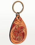 American Darling ADKR205 Hand Tooled Carved Genuine Leather Keyring