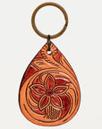 American Darling ADKR205 Hand Tooled Carved Genuine Leather Keyring