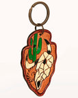 American Darling ADKR209 Hand Tooled Carved Genuine Leather Keyring