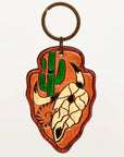 American Darling ADKR209 Hand Tooled Carved Genuine Leather Keyring
