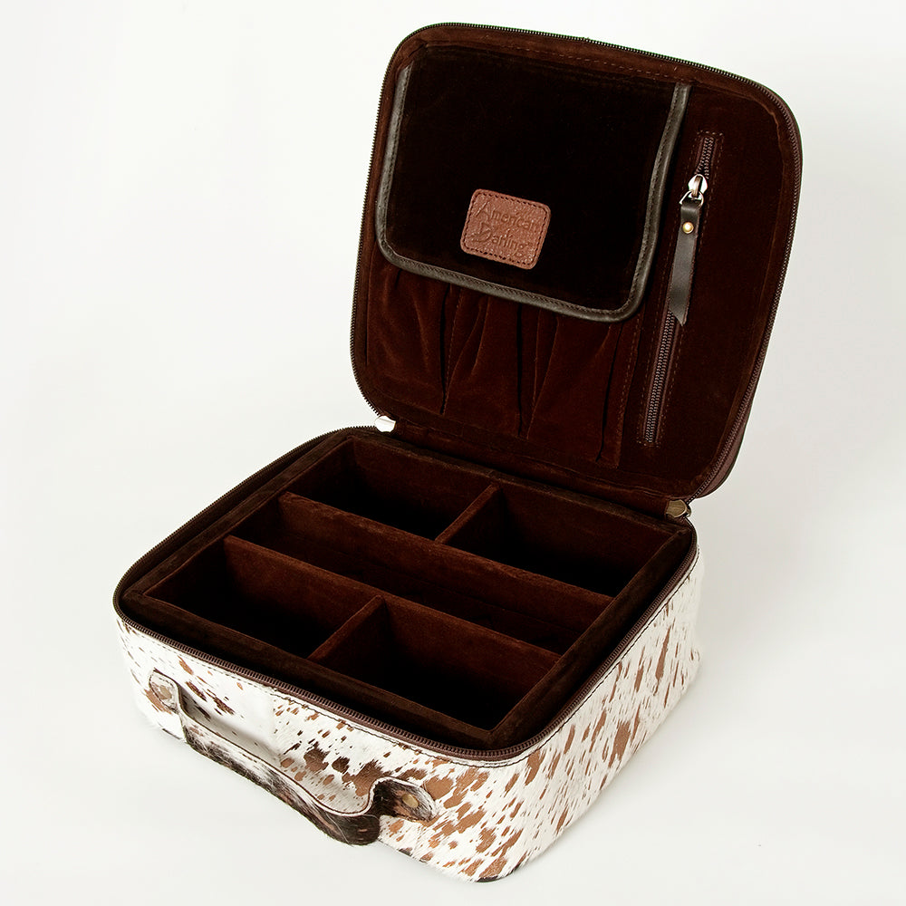 American Darling ADBGA228 Jewelry Case Hand Tooled Hair-On Genuine Leather Women Bag Western Handbag Purse