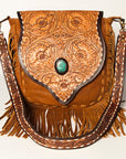 American Darling ADBGA238A Messenger Hand Tooled Genuine Leather women bag western handbag purse
