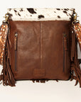 American Darling ADBGA239B Cross Body Hand Tooled Hair On Genuine Leather women bag western handbag purse