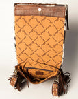 American Darling ADBGA239B Cross Body Hand Tooled Hair On Genuine Leather women bag western handbag purse