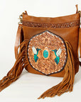 American Darling ADBGA241A Large Crossbody Hand Tooled Genuine Leather women bag western handbag purse
