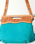 American Darling Clutch Hand Tooled Hair On Genuine Leather Women Bag Western Handbag Purse