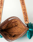 American Darling Clutch Hand Tooled Hair On Genuine Leather Women Bag Western Handbag Purse