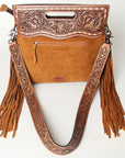 American Darling Clutch Hand Tooled Hair On Genuine Leather Women Bag Western Handbag Purse