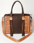 American Darling Briefcase Hand Tooled Saddle Blanket Genuine Leather women bag western handbag purse