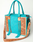 American Darling Briefcase Hand Tooled Saddle Blanket Genuine Leather women bag western handbag purse