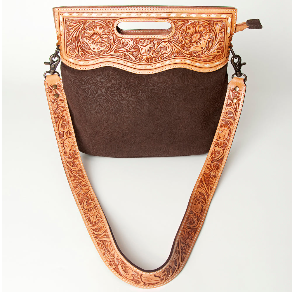 American Darling Clutch Hand Tooled Hair On Genuine Leather Women Bag Western Handbag Purse