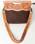American Darling Clutch Hand Tooled Hair On Genuine Leather Women Bag Western Handbag Purse
