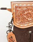 American Darling Clutch Hand Tooled Hair On Genuine Leather Women Bag Western Handbag Purse