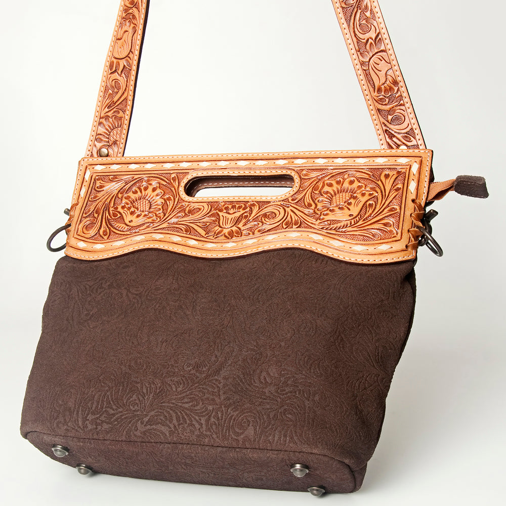 American Darling Clutch Hand Tooled Hair On Genuine Leather Women Bag Western Handbag Purse
