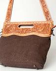 American Darling Clutch Hand Tooled Hair On Genuine Leather Women Bag Western Handbag Purse