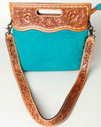 American Darling Clutch Hand Tooled Hair On Genuine Leather Women Bag Western Handbag Purse