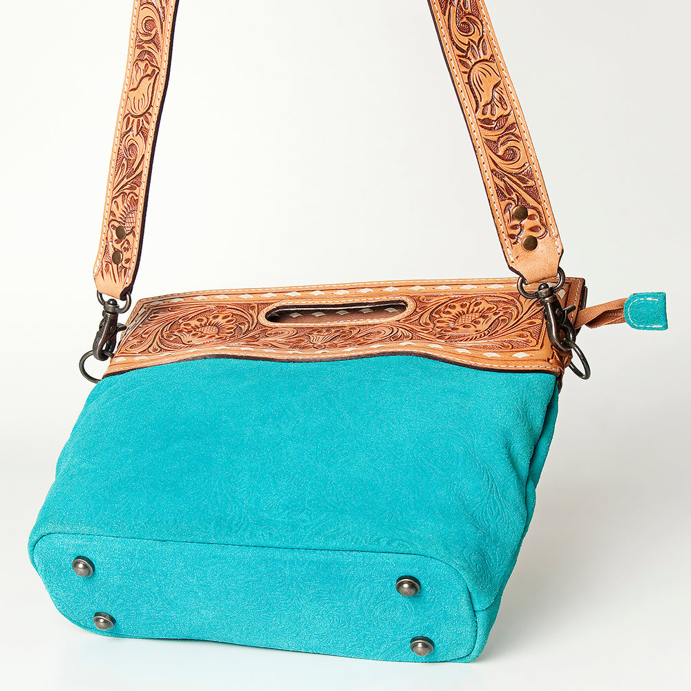 American Darling Clutch Hand Tooled Hair On Genuine Leather Women Bag Western Handbag Purse