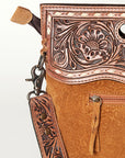 American Darling Clutch Hand Tooled Hair On Genuine Leather Women Bag Western Handbag Purse