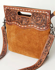 American Darling Clutch Hand Tooled Hair On Genuine Leather Women Bag Western Handbag Purse