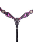Bar H Equine Premium Hand Tooled Leather Stainless Steel Hardware Breast Collar Brown