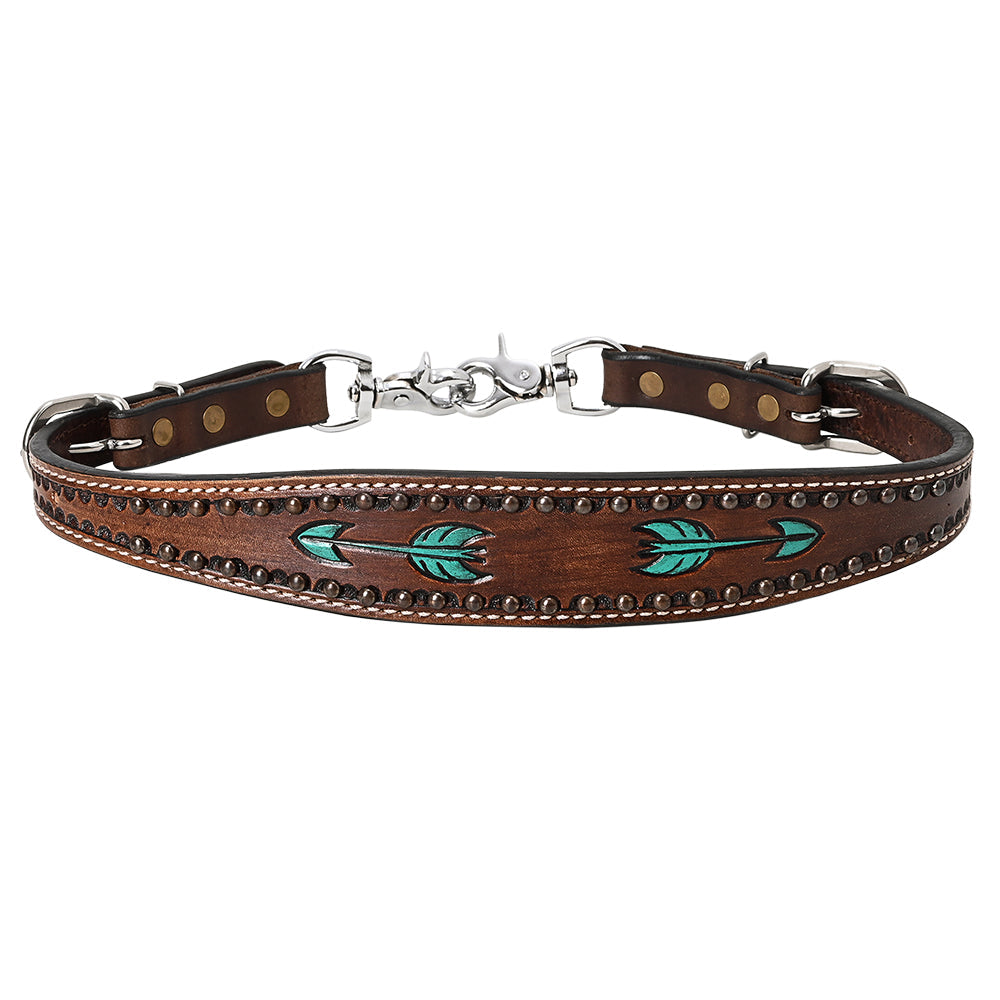 Bar H Equine Austin Arrow Spotted Leather One Ear Headstall Brown
