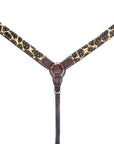 Bar H Equine Premium Hand Tooled Leather Stainless Steel Hardware Breast Collar Brown