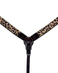 Bar H Equine Premium Hand Tooled Leather Stainless Steel Hardware Breast Collar Brown