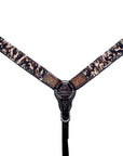 Bar H Equine Premium Hand Tooled Leather Stainless Steel Hardware Breast Collar Brown