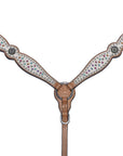 Bar H Equine Western Horse Pinwheel  Genuine American Leather Breast Collar Headstall Tack Set