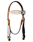 Bar H Equine Western Horse Pinwheel  Genuine American Leather Breast Collar Headstall Tack Set