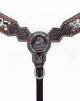 Bar H Equine American Leather Horse Saddle Tack One Ear Headstall | Breast Collar | Browband Headstall | Wither Strap | Tack Set for Horses BER170
