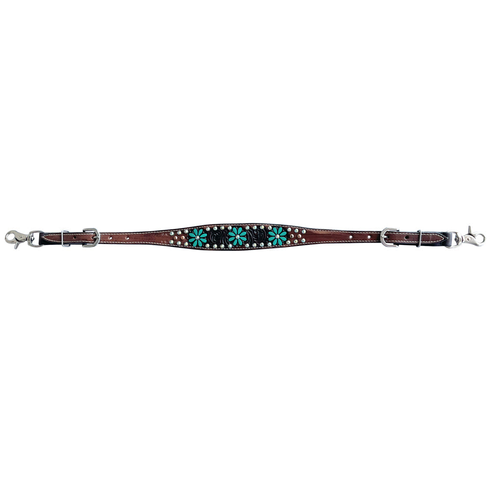 Bar H Equine Genuine Western American Leather Horse Premium Headstall &amp; Breast Collar Set