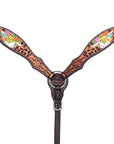 Bar H Equine American Leather Horse Saddle Tack One Ear Headstall | Breast Collar | Browband Headstall | Wither Strap | Tack Set for Horses BER180