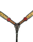Bar H Equine Western Horse Floral Cheetah Print Genuine American Leather Tack Set