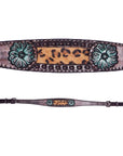 Bar H Equine Western Horse Hand Tooled Genuine Leather Wither Strap Brown