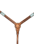 Bar H Equine American Leather Horse Saddle Tack One Ear Headstall | Breast Collar | Browband Headstall | Wither Strap | Tack Set BER209