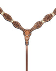 Bar H Equine Western Horse Floral Rawhide Genuine American Leather Tack Set