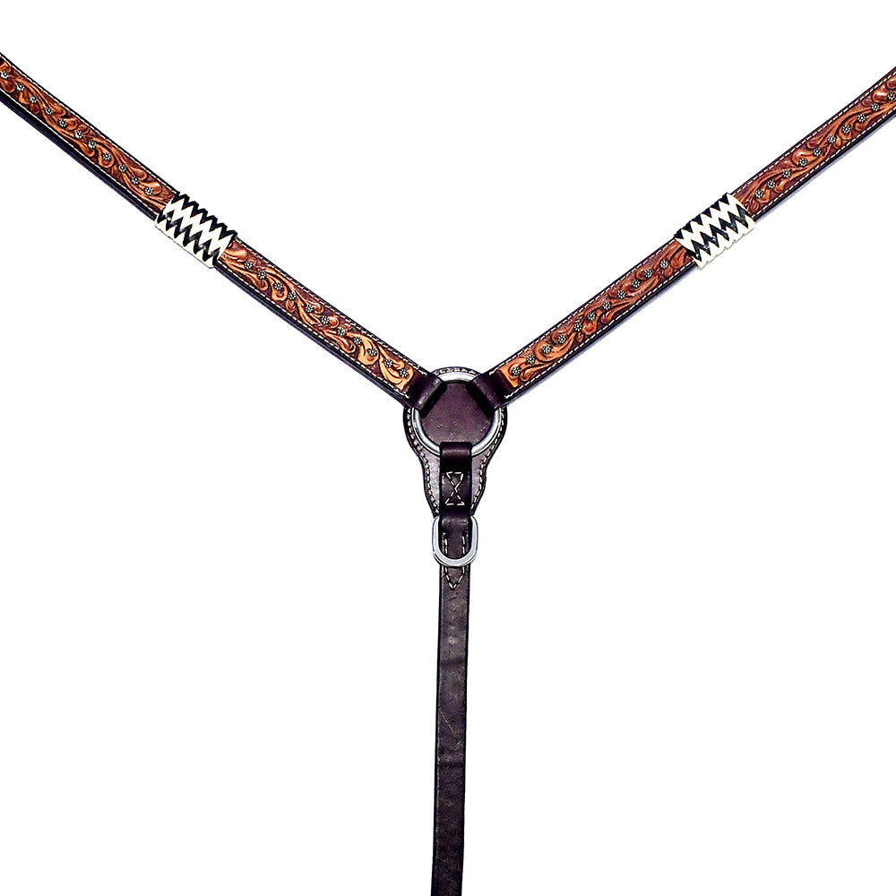 Bar H Equine American Leather Horse Saddle Tack One Ear Headstall | Breast Collar | Browband Headstall | Wither Strap | Tack Set BER213