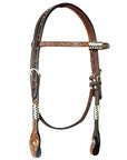 Bar H Equine American Leather Horse Saddle Tack One Ear Headstall | Breast Collar | Browband Headstall | Wither Strap | Tack Set BER213