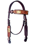 Bar H Equine American Leather Horse Saddle Tack One Ear Headstall | Breast Collar | Browband Headstall | Wither Strap | Tack Set BER238