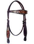 Bar H Equine American Leather Horse Saddle Tack One Ear Headstall | Breast Collar | Browband Headstall | Wither Strap | Tack Set BER240