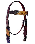 BAR H EQUINE Western Leather Horse Premium Headstall & Breast Collar Set