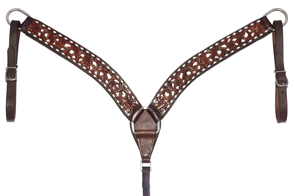Bar H Equine American Leather Horse Saddle Tack One Ear Headstall | Breast Collar | Browband Headstall | Wither Strap | Tack Set BER246