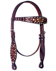 Bar H Equine American Leather Horse Saddle Tack One Ear Headstall | Breast Collar | Browband Headstall | Wither Strap | Tack Set BER246