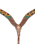 Bar H Equine Genuine Western American Leather Horse Premium Headstall & Breast Collar Set