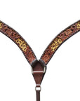 Bar H Equine American Leather Horse Saddle Tack One Ear Headstall | Breast Collar | Browband Headstall | Wither Strap | Tack Set BER249