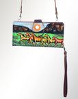 American Darling Wristlet Genuine Leather Women Bag Western Handbag Purse