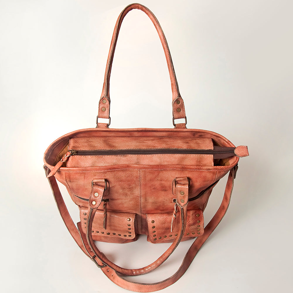Never Mind Nmbg116A Tote Vintage Handmade Genuine Cowhide Leather Women Bag Western Handbag Purse