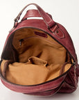 Never Mind Nmbg119G Backpack Vintage Handmade Genuine Cowhide Leather Women Bag Western Handbag Purse